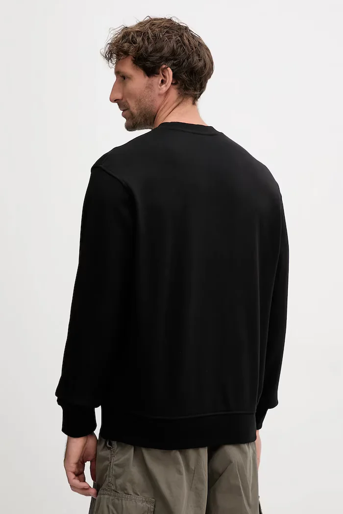 ARMANI EXCHANGE Памучен суичър мъжки в черно с принт XM001284 AF20934