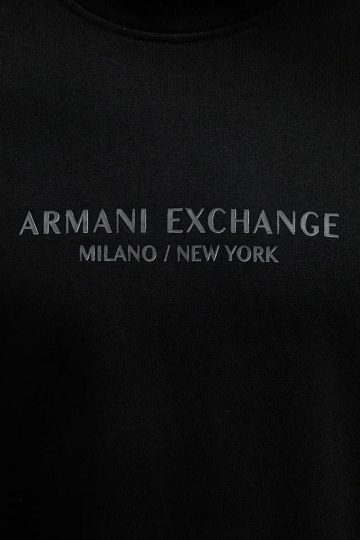 ARMANI EXCHANGE Памучен суичър мъжки в черно с принт XM001284 AF20934