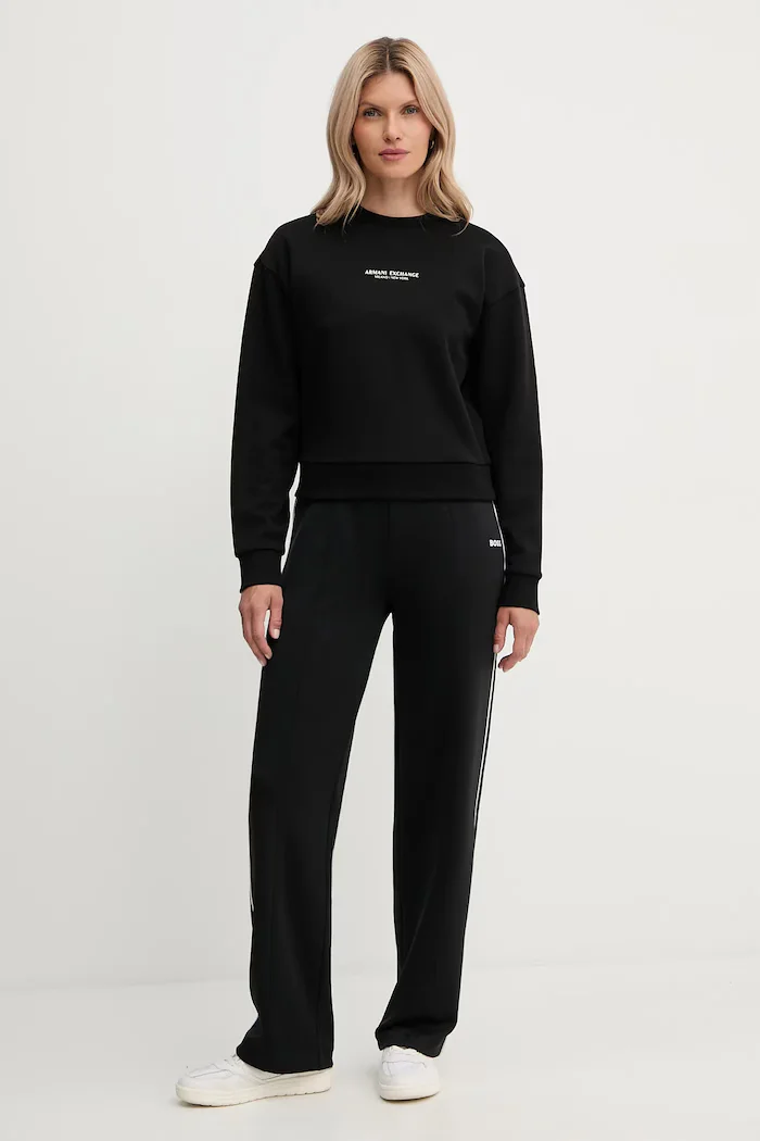 ARMANI EXCHANGE Памучен суичър в черно с принт XW001451 AF10830