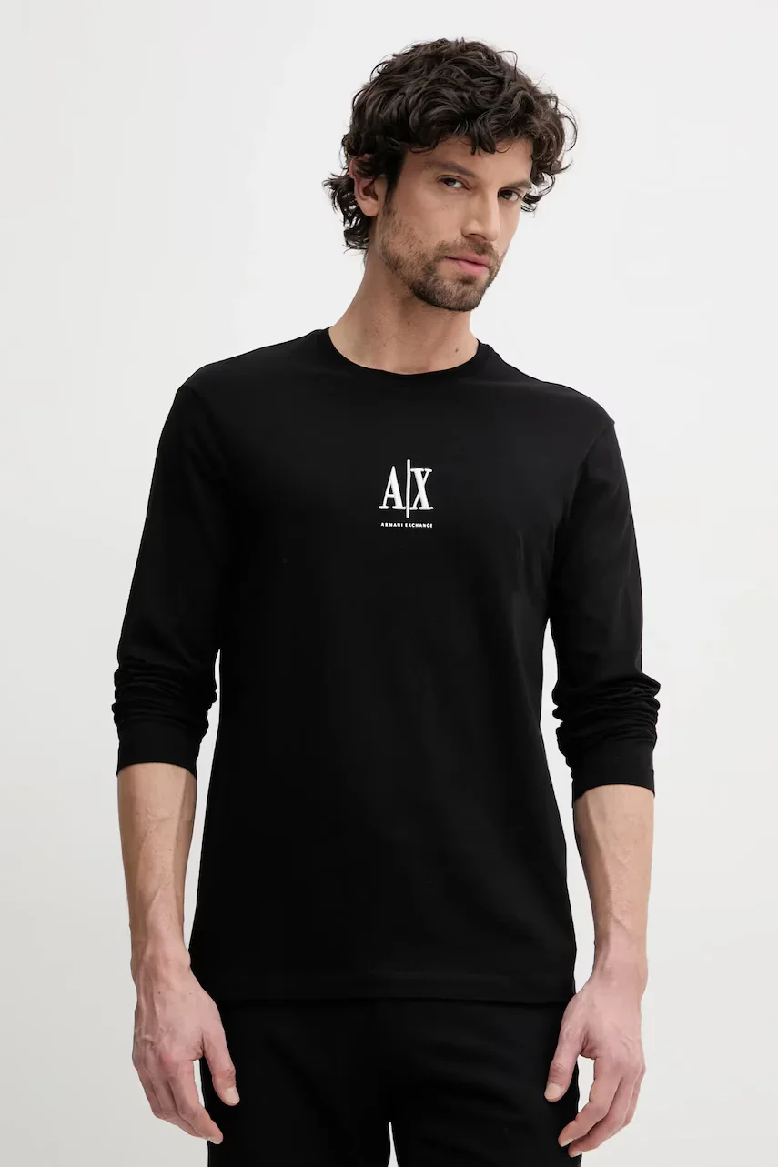 ARMANI EXCHANGE Памучна блуза с дълги ръкави