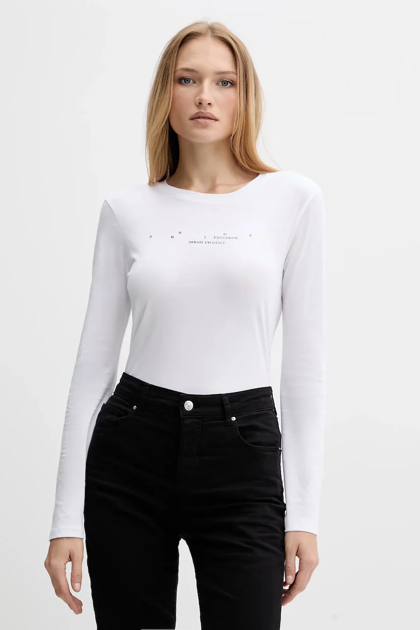 ARMANI EXCHANGE Памучна блуза с дълги ръкави