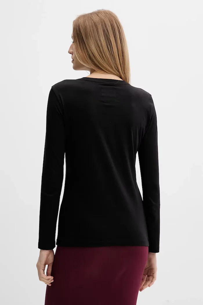 ARMANI EXCHANGE Памучна блуза с дълги ръкави в черно XW001450 AF10356