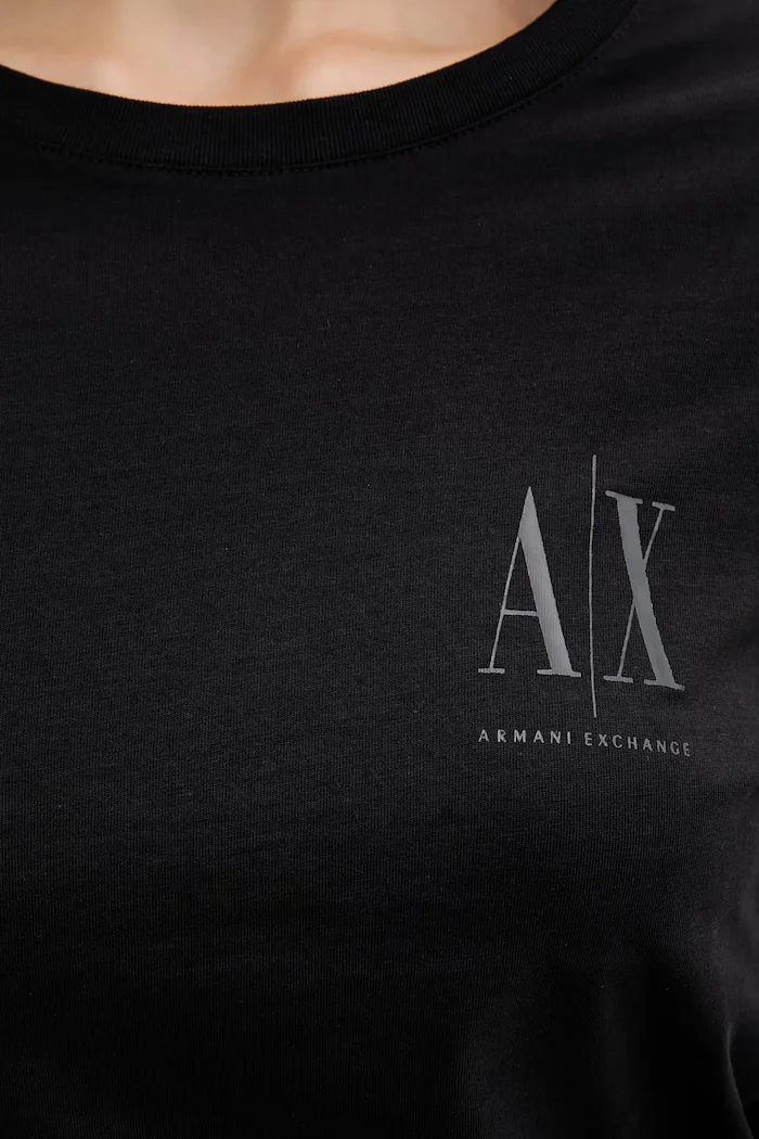 ARMANI EXCHANGE Памучна блуза с дълги ръкави в черно XW001450 AF10356
