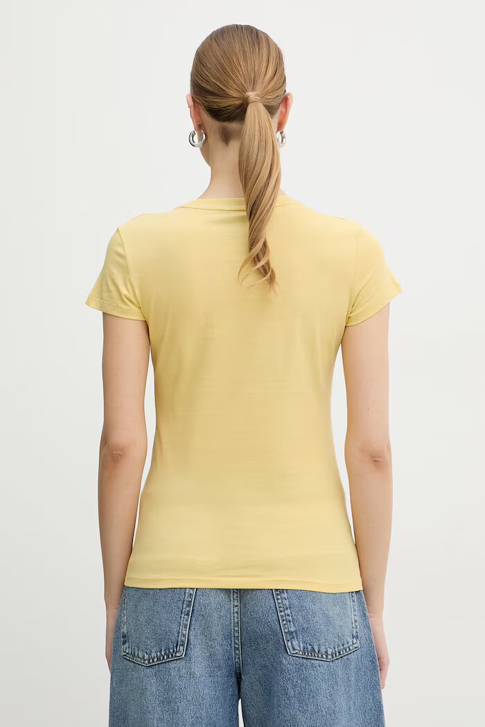 ARMANI EXCHANGE Памучна тениска дамска в жълто XW002327 AF10358