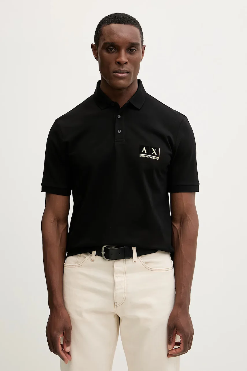 ARMANI EXCHANGE Памучна тениска с яка