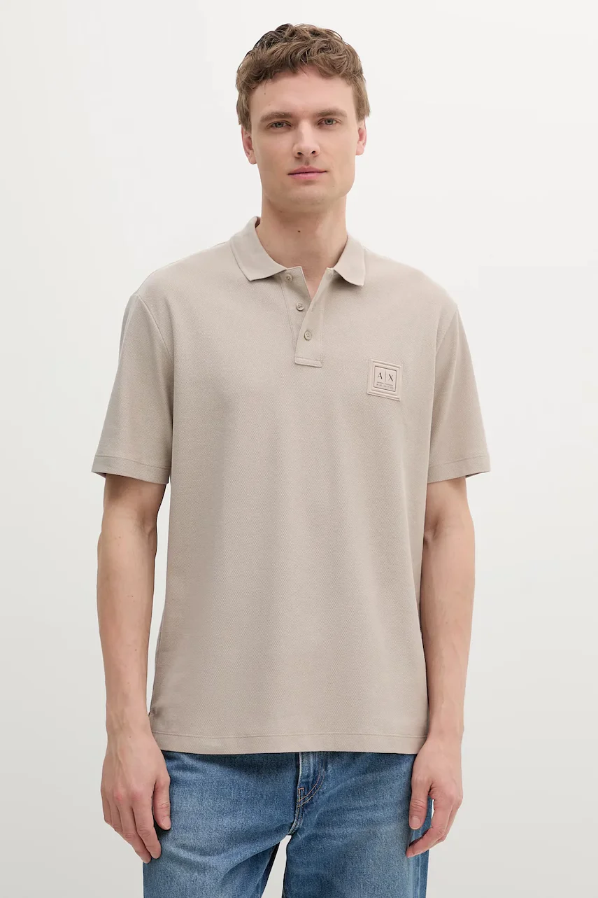 ARMANI EXCHANGE Памучна тениска с яка