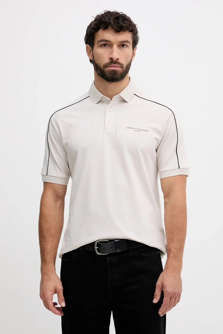ARMANI EXCHANGE Памучна тениска с яка