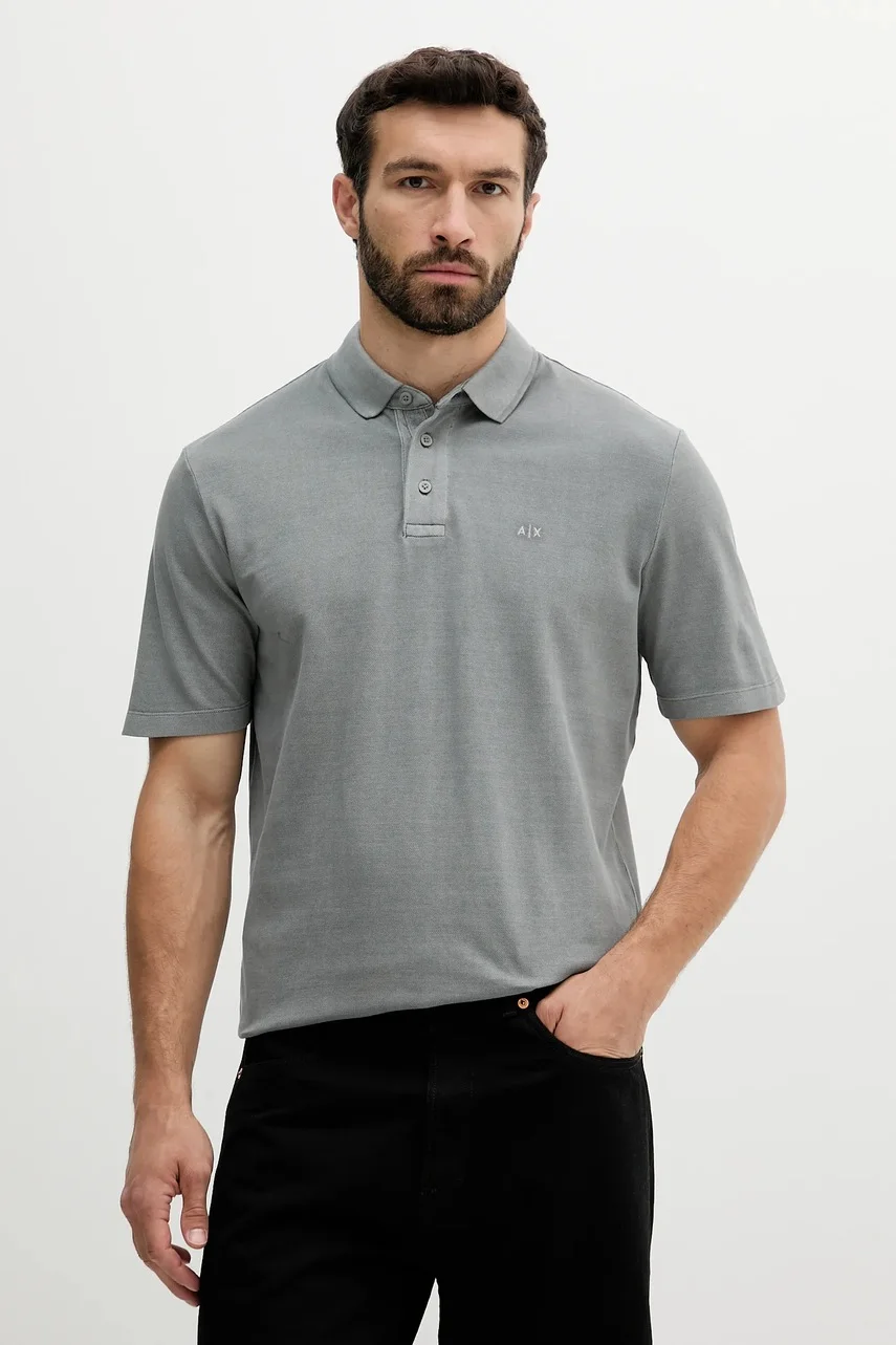 ARMANI EXCHANGE Памучна тениска с яка