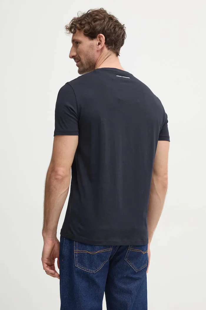 ARMANI EXCHANGE Памучна тениска в тъмносиньо с принт 8NZTCK Z8H4Z