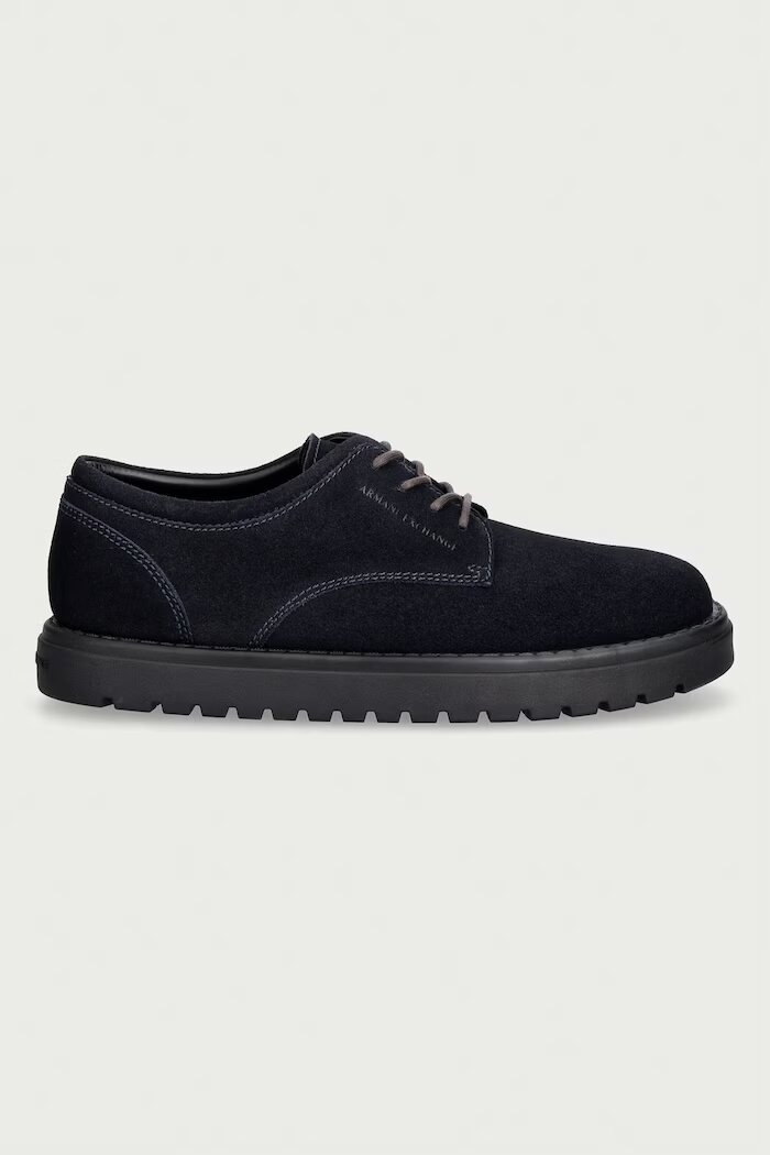 ARMANI EXCHANGE половинки обувки мъжки от велур тъмносини XM003604 AF19687 UB101