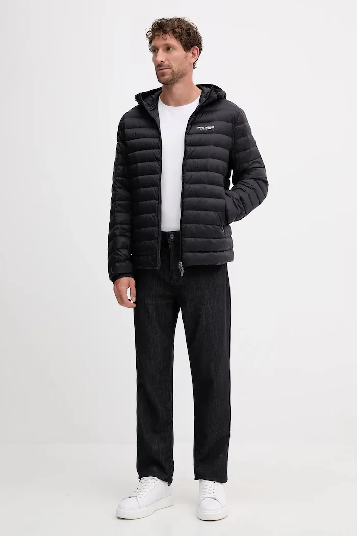 ARMANI EXCHANGE Пухено яке в черно преходен модел XM001577 AF16927