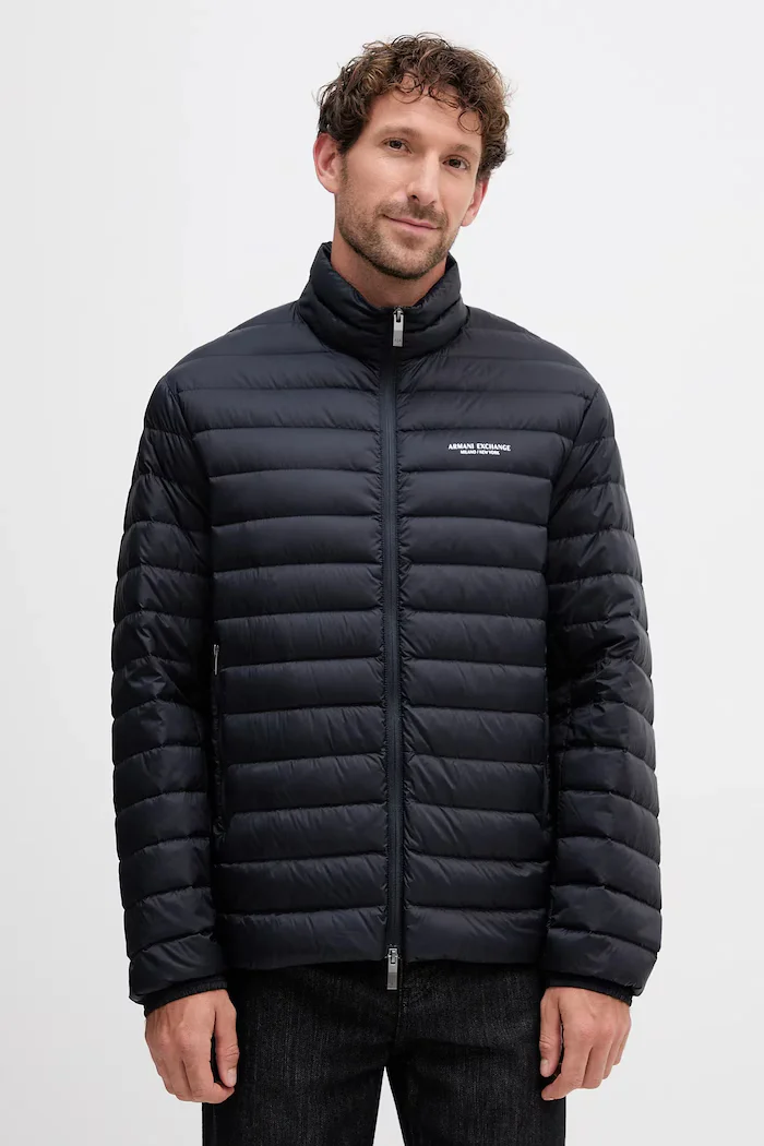 ARMANI EXCHANGE Пухено яке в черно преходен модел XM001919 AF16927