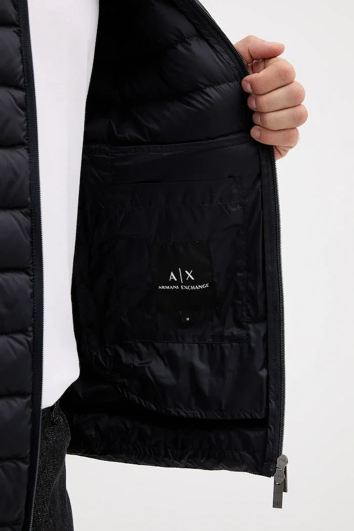 ARMANI EXCHANGE Пухено яке в черно преходен модел XM001919 AF16927
