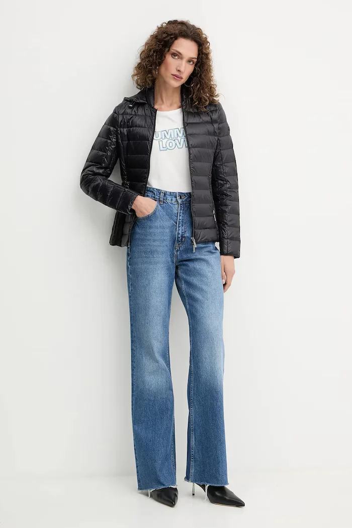 ARMANI EXCHANGE Пухено яке в черно преходен модел XW001920 AF18757