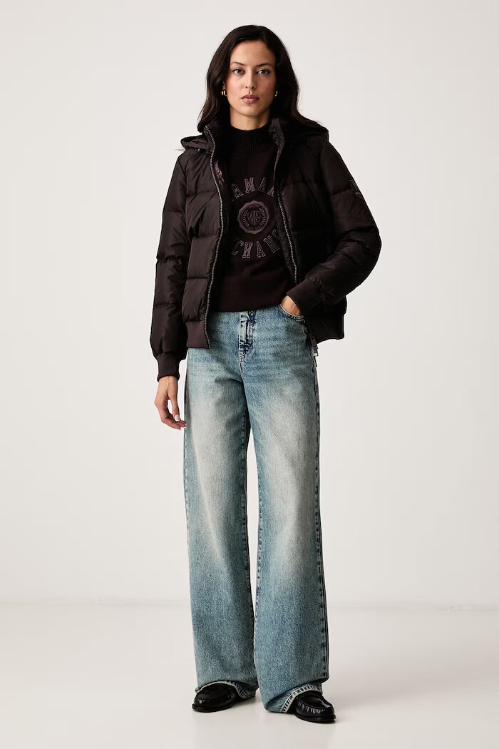 ARMANI EXCHANGE пуловер дамски от памук кафяв XW002877 AF16552