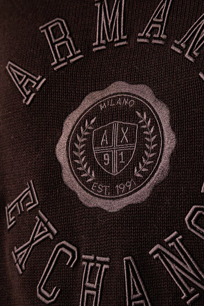ARMANI EXCHANGE пуловер дамски от памук кафяв XW002877 AF16552