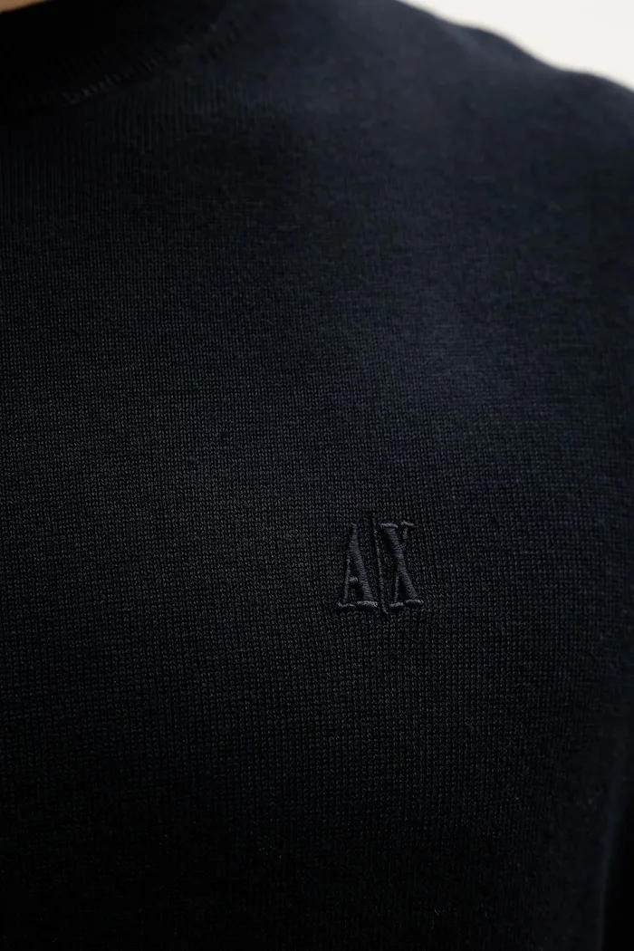 ARMANI EXCHANGE Пуловер с коприна мъжки в тъмносиньо от лека материя XM000338 AF12291