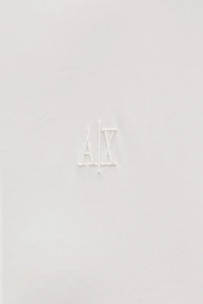 ARMANI EXCHANGE риза мъжка от памук с еластан бяла с изчистена шарка XM000339 AF10192
