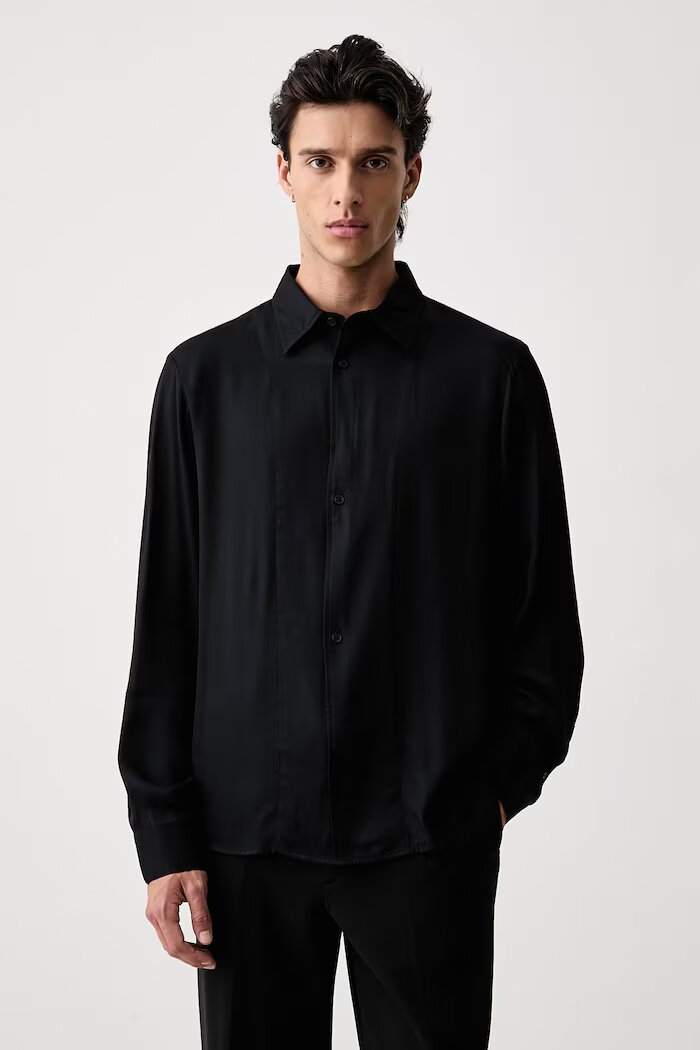 ARMANI EXCHANGE риза мъжка от вискоза тъмносиня XM003006 AF13235
