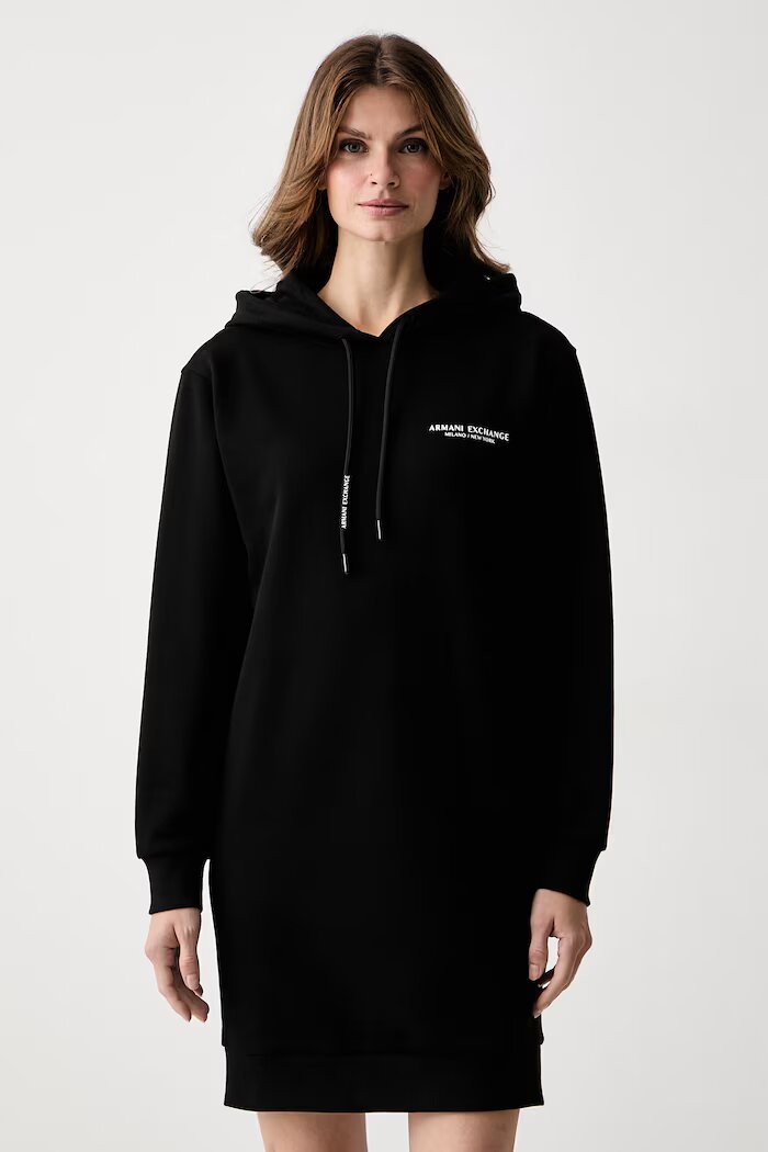 ARMANI EXCHANGE рокля от памук черна XW001453 AF10830