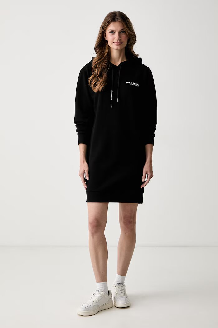 ARMANI EXCHANGE рокля от памук черна XW001453 AF10830