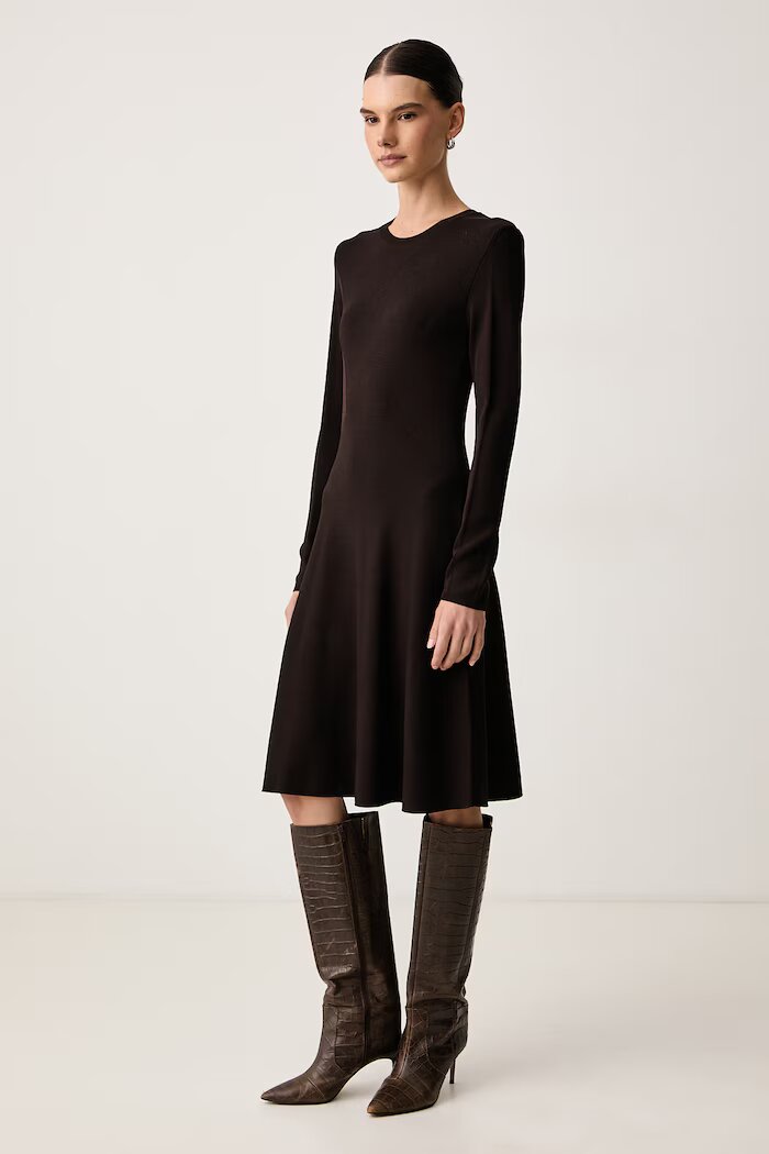 ARMANI EXCHANGE рокля с вискоза кафява XW003264 AF10352