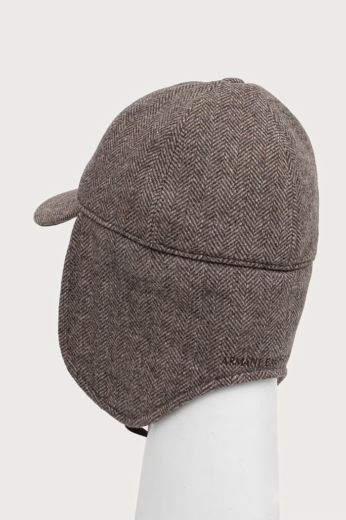ARMANI EXCHANGE шапка с козирка дамска от вълнена материя кафява XW003044 AF26075