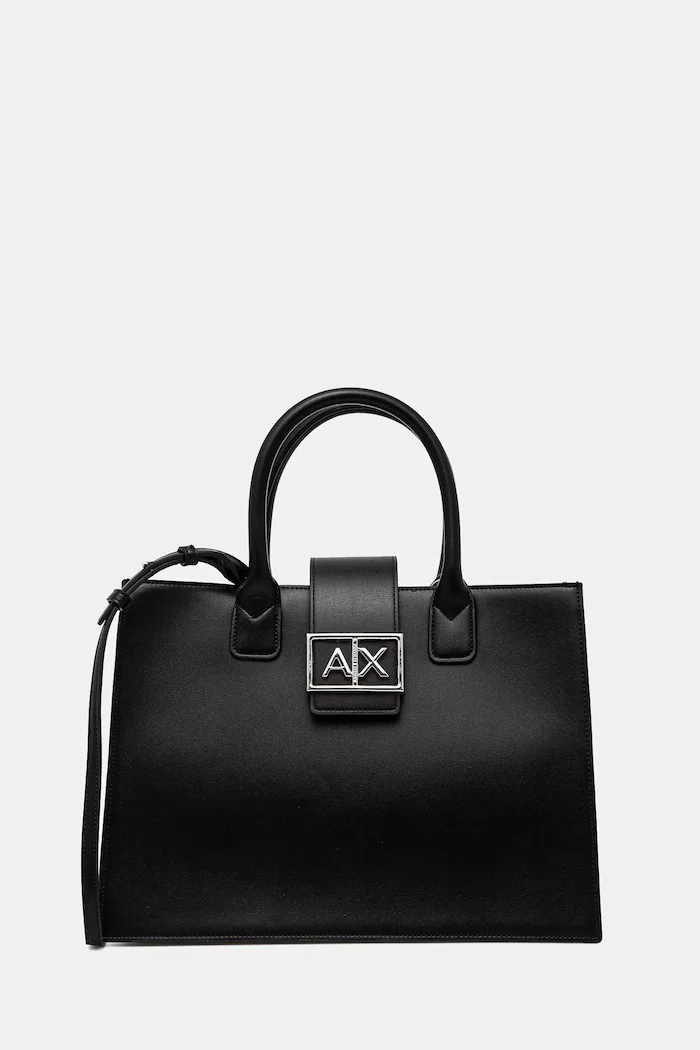 ARMANI EXCHANGE шопинг чанта дамска от имитация на кожа черна XW000305 AF12039