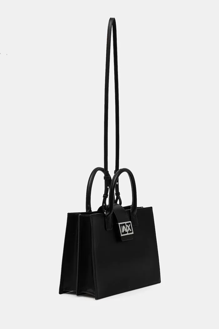 ARMANI EXCHANGE шопинг чанта дамска от имитация на кожа черна XW000305 AF12039