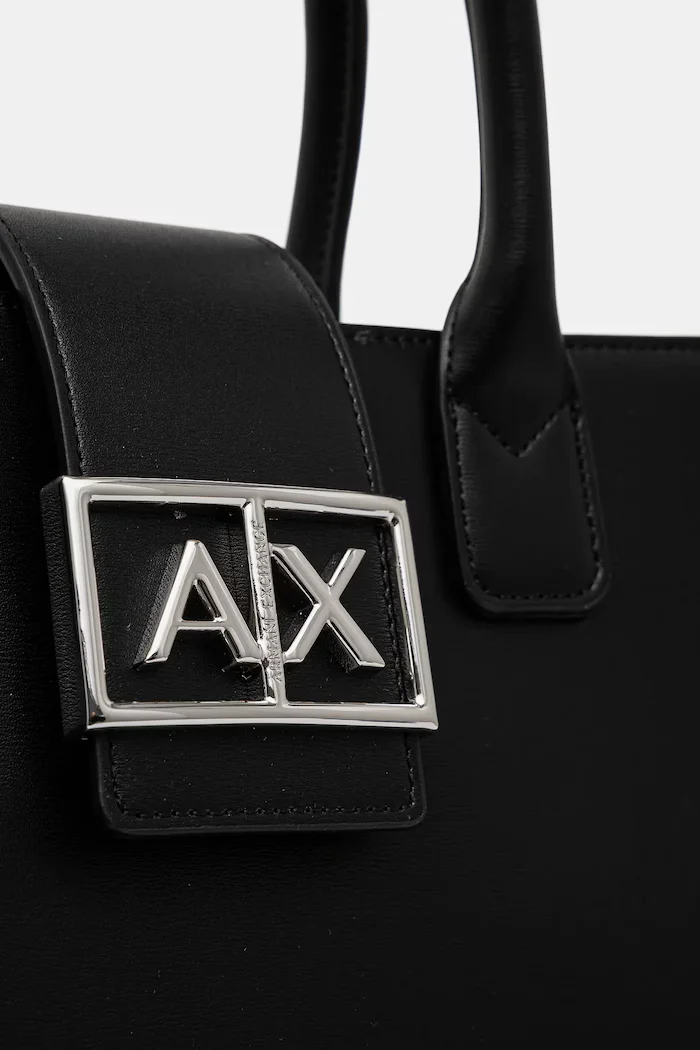 ARMANI EXCHANGE шопинг чанта дамска от имитация на кожа черна XW000305 AF12039