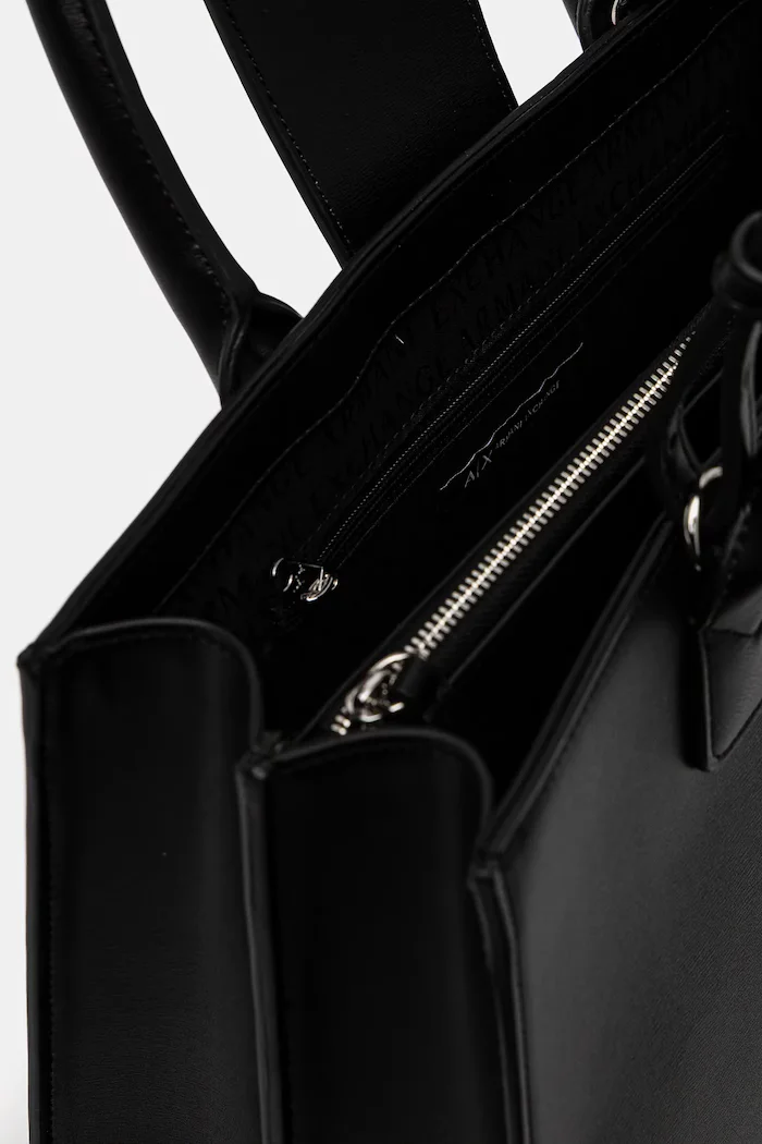 ARMANI EXCHANGE шопинг чанта дамска от имитация на кожа черна XW000305 AF12039