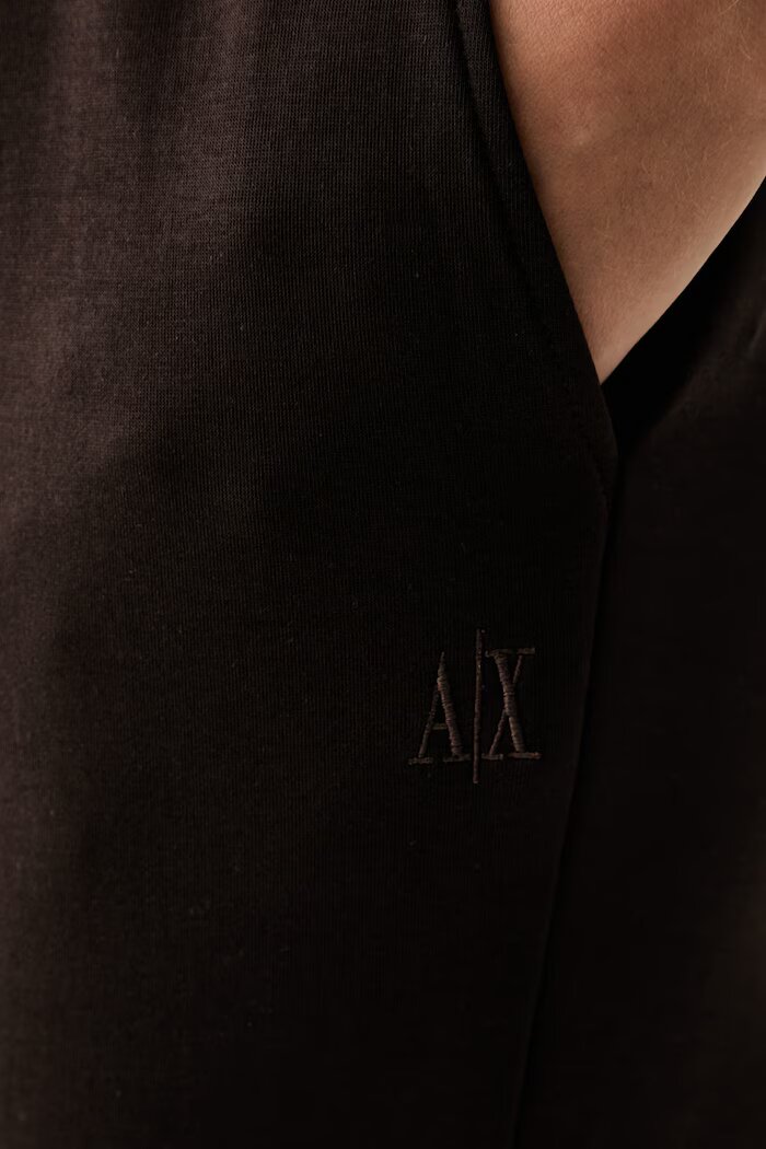 ARMANI EXCHANGE спортен панталон дамски с памук кафяв със стандартна талия XW000824 AF10818