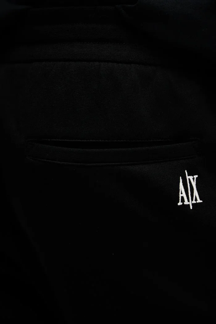 ARMANI EXCHANGE спортен панталон мъжки с памук черен със стандартна талия