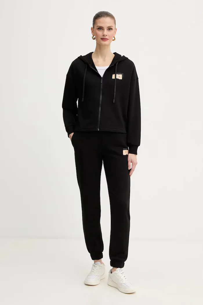 ARMANI EXCHANGE Спортен панталон в черно с принт XW001802 AF24312