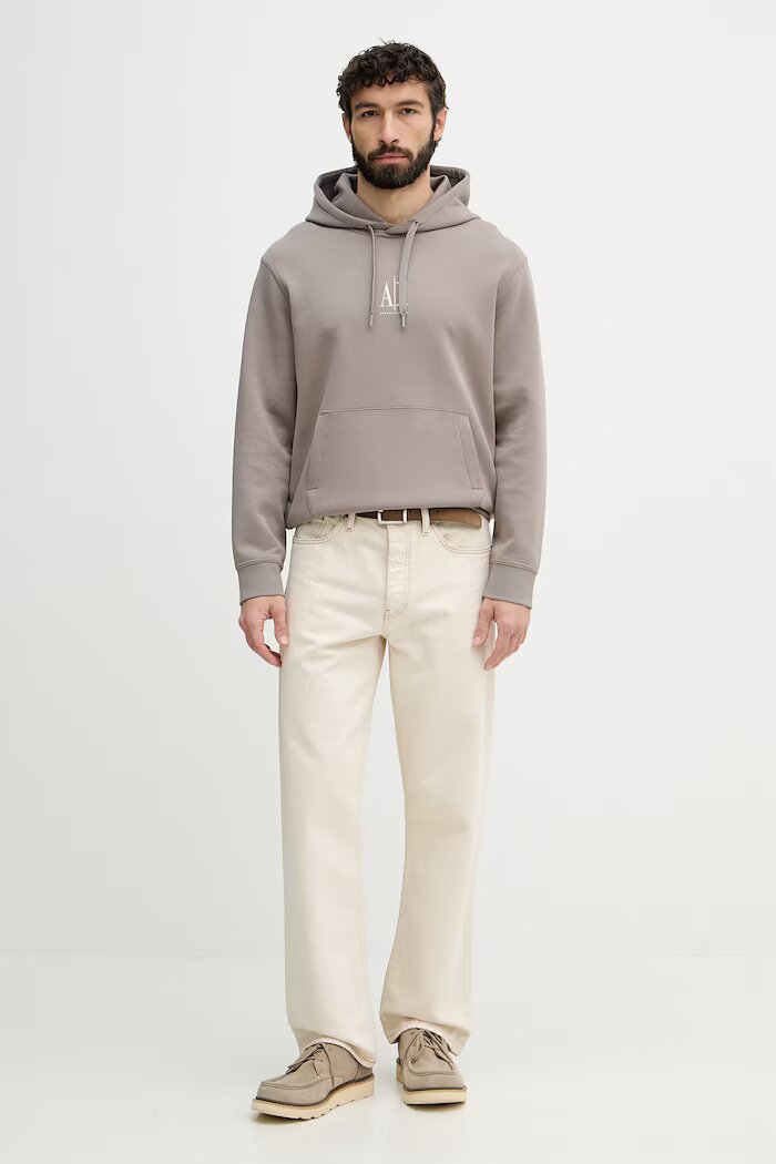 ARMANI EXCHANGE суичър с качулка мъжки с памук кафяв XM000369 AF10818
