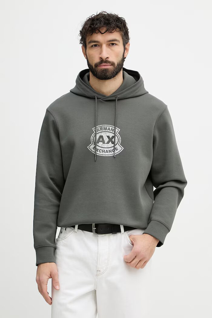 ARMANI EXCHANGE суичър с качулка мъжки зелен XM002332 AF10818