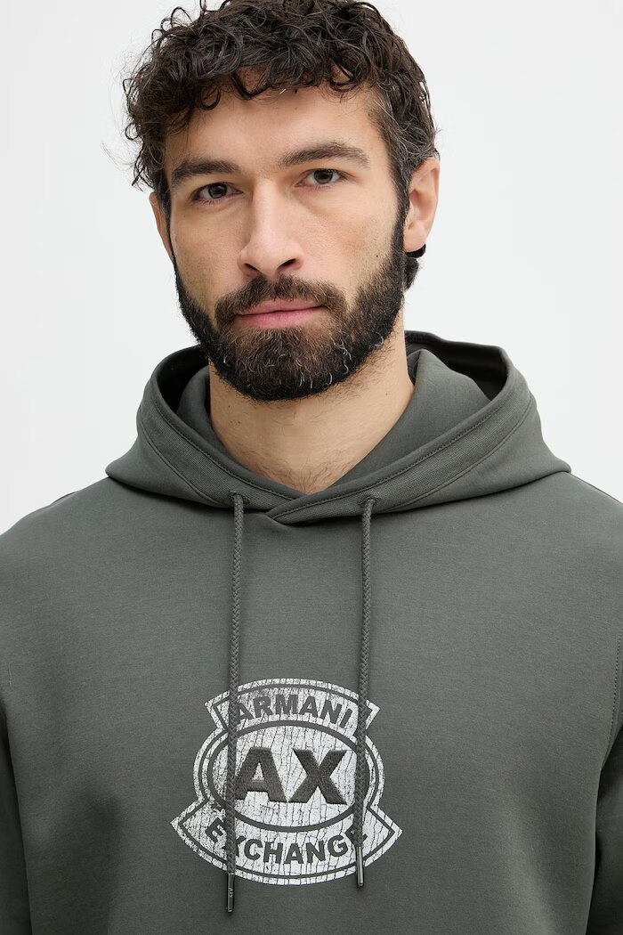 ARMANI EXCHANGE суичър с качулка мъжки зелен XM002332 AF10818