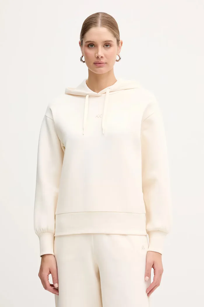 ARMANI EXCHANGE Суичър в бежово с качулка с изчистен дизайн XW001829 AF10818