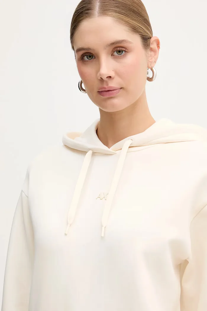 ARMANI EXCHANGE Суичър в бежово с качулка с изчистен дизайн XW001829 AF10818