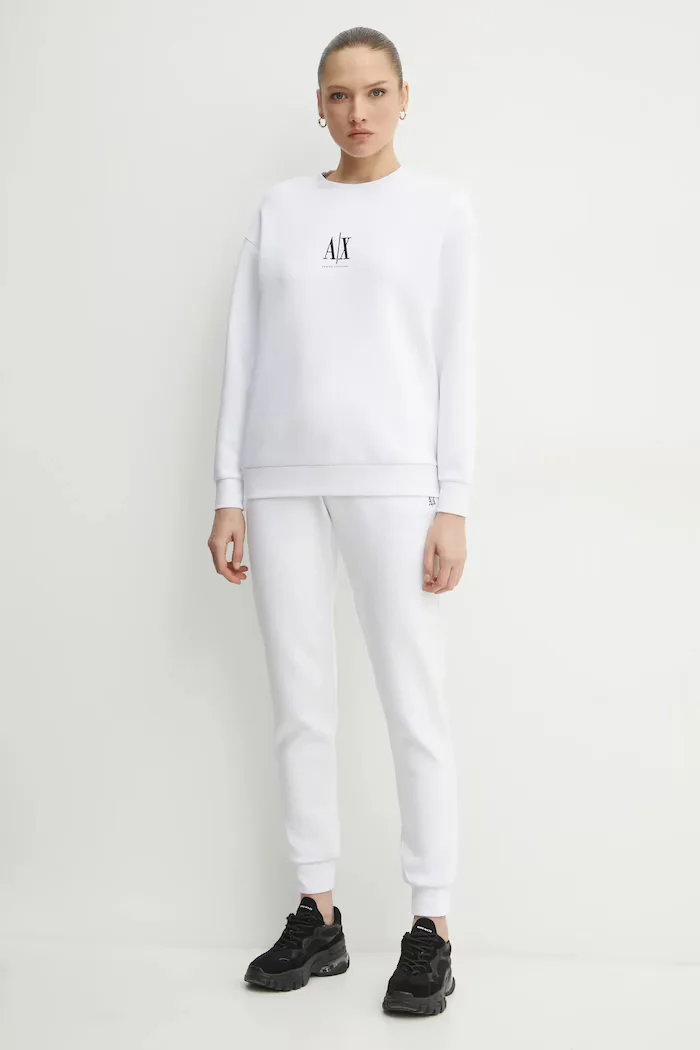 ARMANI EXCHANGE Суичър в бяло с апликация XW000821 AF10818