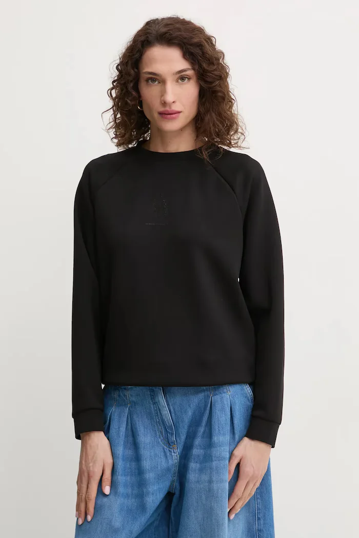 ARMANI EXCHANGE Суичър в черно с апликация XW000826 AF13397