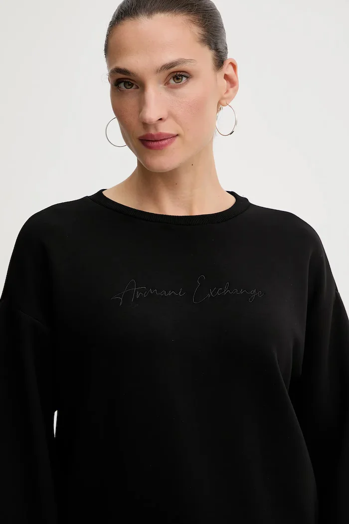 ARMANI EXCHANGE Суичър в черно с апликация XW000835 AF13397