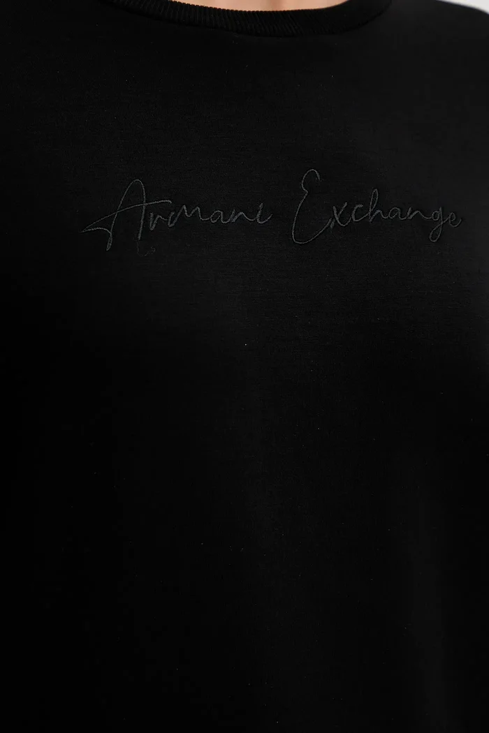 ARMANI EXCHANGE Суичър в черно с апликация XW000835 AF13397