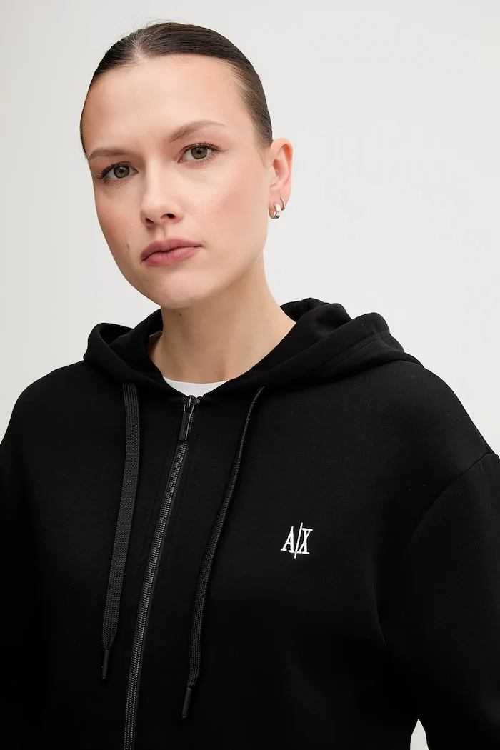 ARMANI EXCHANGE Суичър в черно с качулка с изчистен дизайн XW000822 AF10818