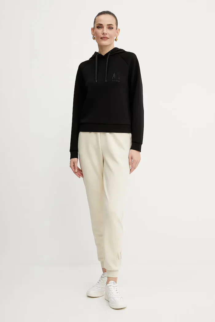 ARMANI EXCHANGE Суичър в черно с качулка с изчистен дизайн XW000827 AF13397