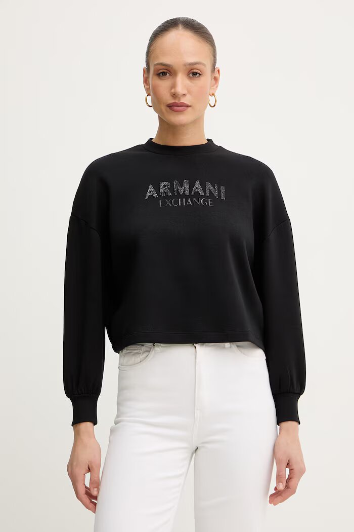 ARMANI EXCHANGE Суичър в черно с принт XW002049 AF21298