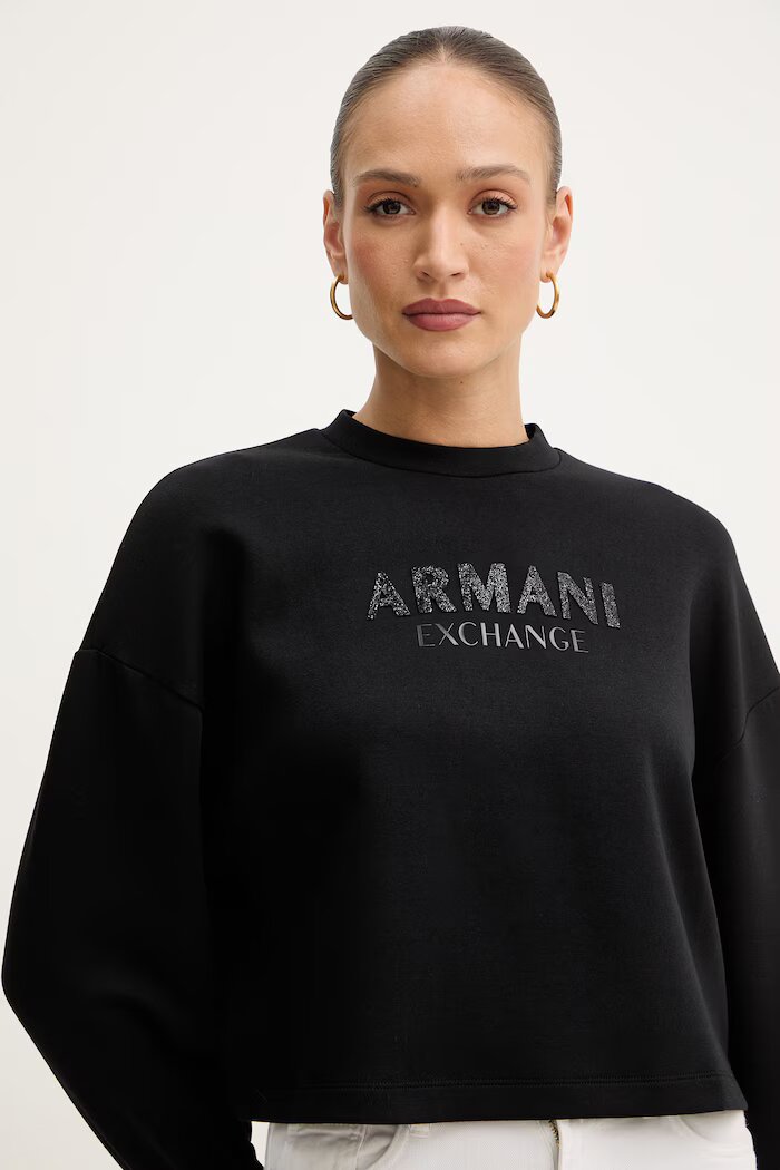 ARMANI EXCHANGE Суичър в черно с принт XW002049 AF21298