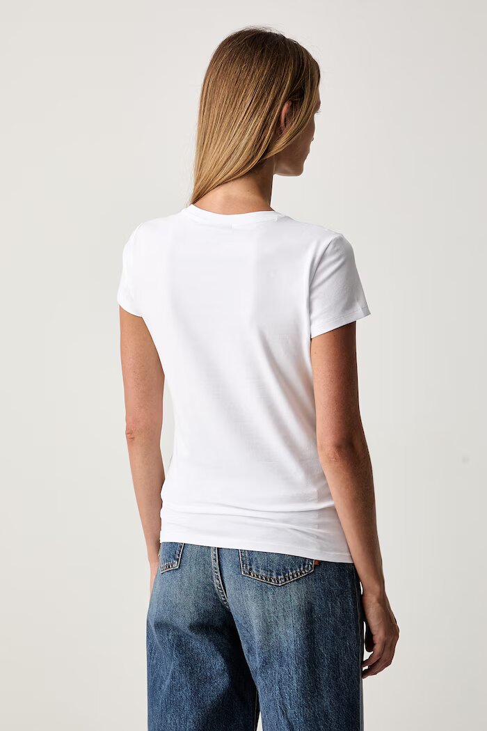 ARMANI EXCHANGE тениска basic дамска от памук с еластан бяла XW002743 AF23955