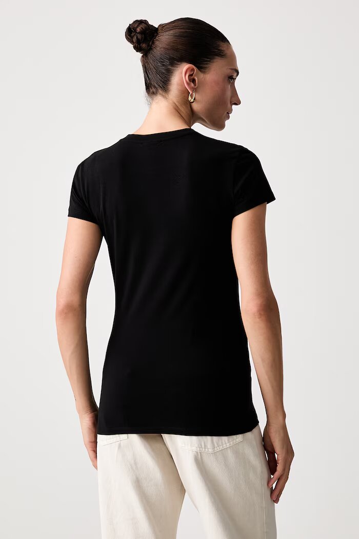 ARMANI EXCHANGE тениска дамска от памук с еластан черна XW002765 AF16294