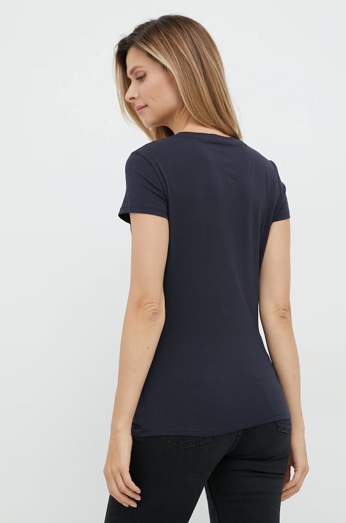 ARMANI EXCHANGE тениска дамска от памук тъмносиня 8NYTDL YJ73Z
